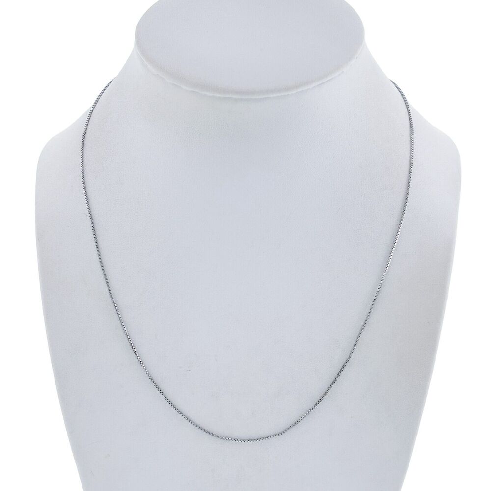 Vintage Italian Sterling Silver 925 Box Chain Necklace 18"